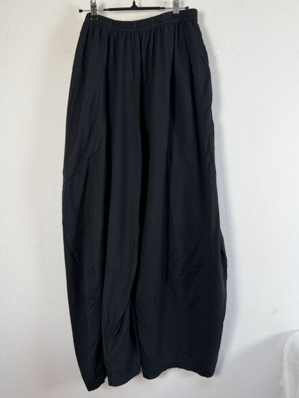 Blue Fish Vintage 80s Oversized Wide Leg Lounge Pants Black Elastic Waist Comfy
